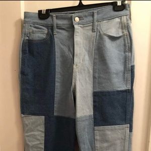 Hollister patchwork Ultra high-rise Mom jeans